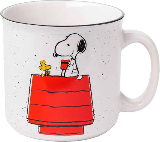 Silver Buffalo Peanuts Snoopy and Woodstock Get Cozy Ceramic Camper Mug, 20 Ounces (Pack of 12) by SilverBuffalo