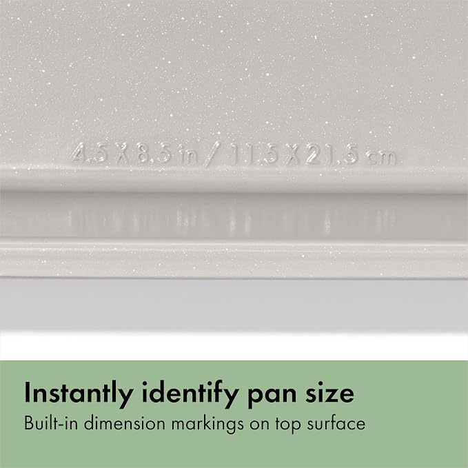 OXO Good Grips Non-Stick Pro Ceramic Coated Metal Bakeware 1 lb Loaf Pan — Basil, Ceramic Baking Tray for Baking Breads, Cakes and Meatloaf - Image 6