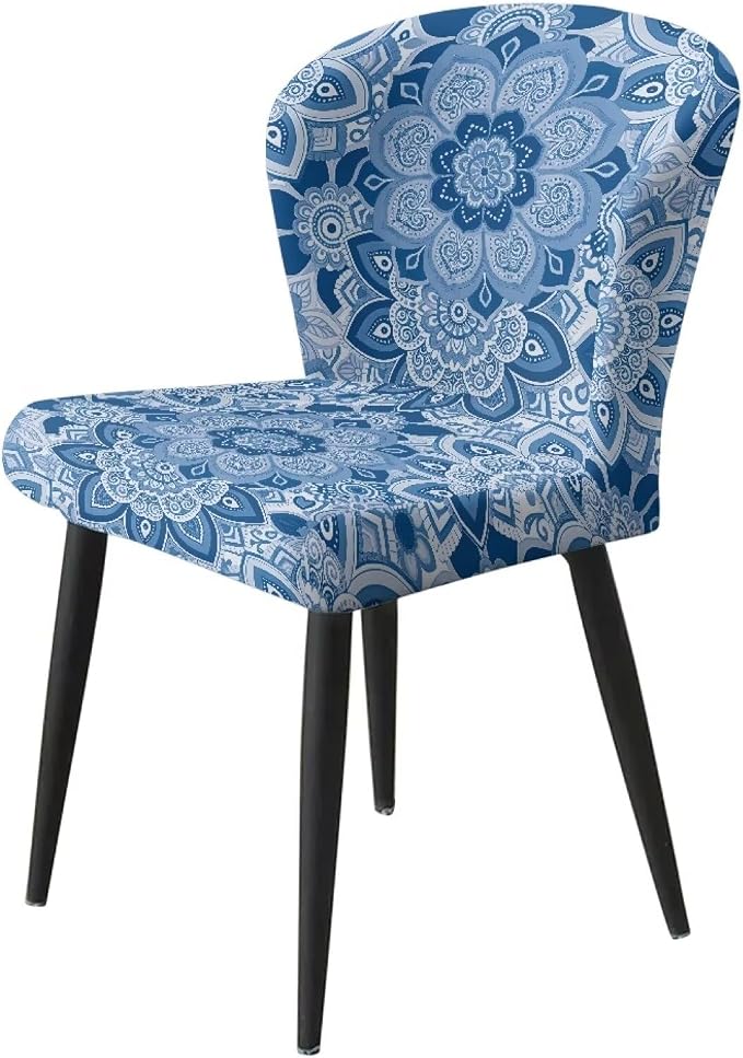Blue Mandala Flower Bar Stool Cover Bar Chair Slipcovers for Dining Room Kitchen Bar Counter Height Chairs Covers Stool Protective Cover - Image 3