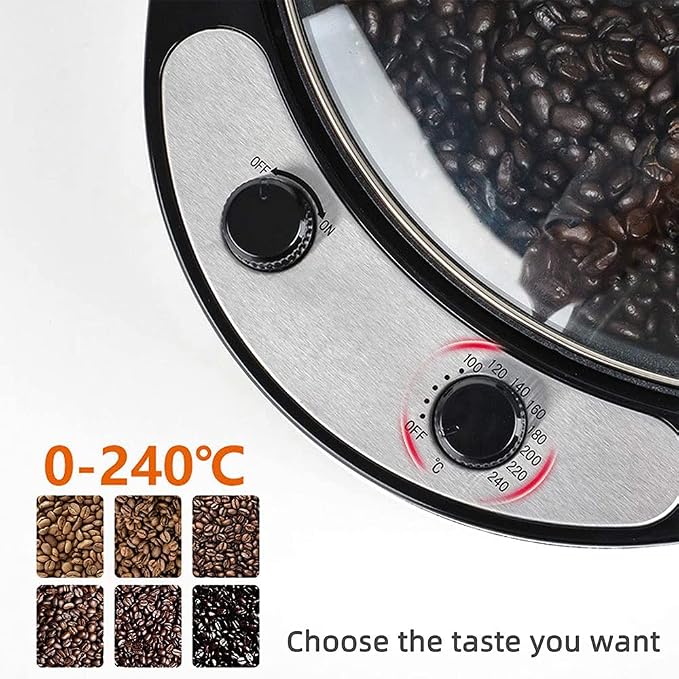 Household Coffee Baking Machine, 800G Coffee Bean Baking Machine, Tilt Stir Frying Temperature Adjustable 1800W Coffee Bean Baking Machine, - Image 4