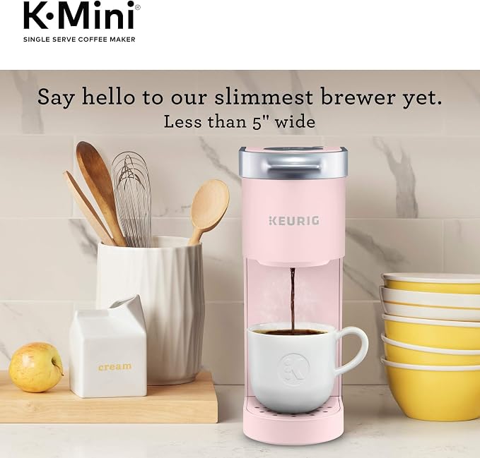 Keurig K-Mini Single Serve K-Cup Pod Coffee Maker, 6 to 12oz Brew size, with Cord Storage, Perfect for Small Spaces, Dusty Rose | Cord Storage, Small Spaces, Dusty Rose - Image 3