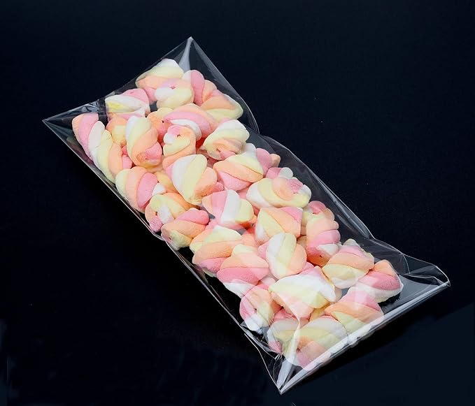 Nobranded 200 pcs Clear 4" x 9" (W:10xL:23CM) Self Seal Cello Cellophane Bags Resealable Poly Bags 2.8 mils for Cookie, Candy, Gift Bakery, Prints, Photos, Cards & Envelopes, Party Decorative - Image 6