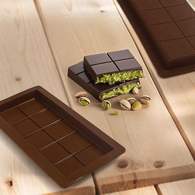 2Pack Deep Chocolate Bar Molds, 1Inch Thick Chocolates Bar Molds, Extra Large And Thick Chocolate Molds for Filling Dubai Pistachio Chocolate Bar