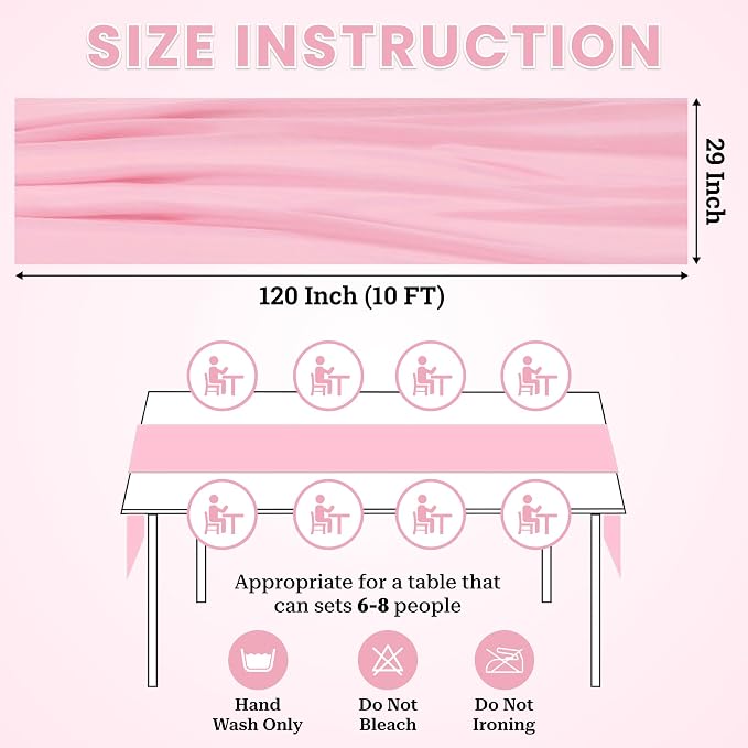 Pack of 12 | Dusty Rose | 10ft Chiffon Table Runner 29x120 Inches Long Romantic Rustic Sheer Gauze Runner for Wedding Bridal Shower Birthday Banquets Engagement Spring Easter Boho Decorations - Image 3