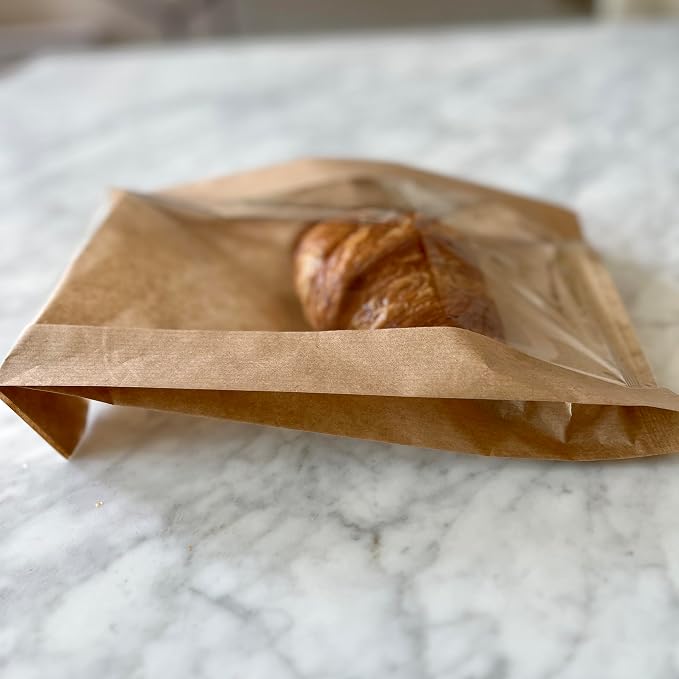 100 Pcs cozymomdeco Korean Made Bakery Bags with Window, Paper Sandwich Bags, Donut To Go, Bakery for Treat, Snack, Cookie Packaging Pastry Bags (Brown) (Large) - Image 8
