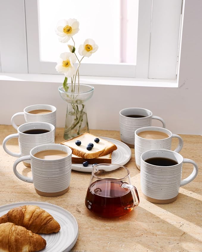 famiware Coffee Mugs Set of 8, 13 oz Mug Set, Ceramic Cup Set with Handle for Coffee, Tea, Cocoa, Milk, Constellation Series, White - Image 8