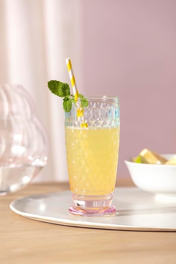 Villeroy & Boch Boston Pearl Long Drink Glass, Set of 4, 13.5 oz, Crystal Glass for Cocktails, Made in Germany, Dishwasher-Safe | Crystal glass long drink glasses made in Germany, pearlescent finish, dishwasher safe, set of 4, mixes cocktails in style - Image 2