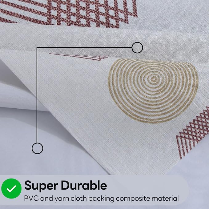 Wipeable Waterproof Tablecloth Vinyl Tablecloths for Rectangle Tables Heavy Duty PVC Tablecloth for Kitchen Dining Table(Geometry-2, 54'' x 108'') - Image 3