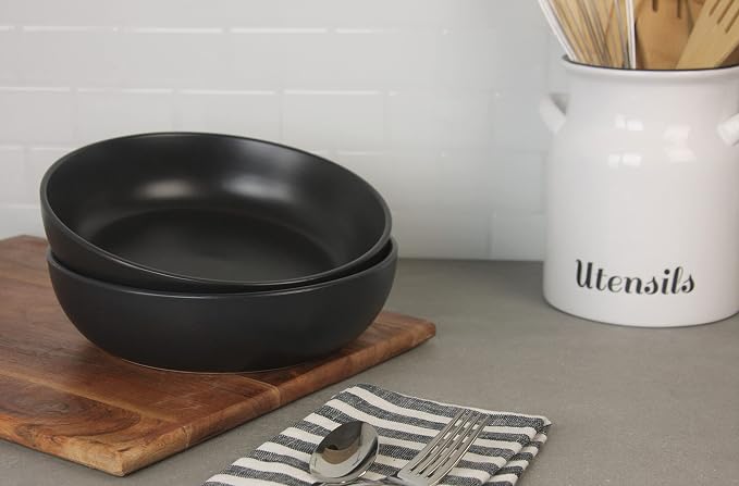 10 Strawberry Street Wazee Matte 9"/48oz Serving Bowl, Set of 2, Black - Image 3