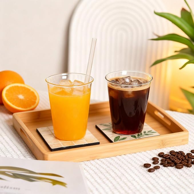 Set of 6 11.8 oz Clear Drinking Glass with Straws 340 ml Iced Tea Beer Cups Heat Resistant Kitchen Glassware for Juice, Beverage, Cocktail, Coffee, Soda - Image 6