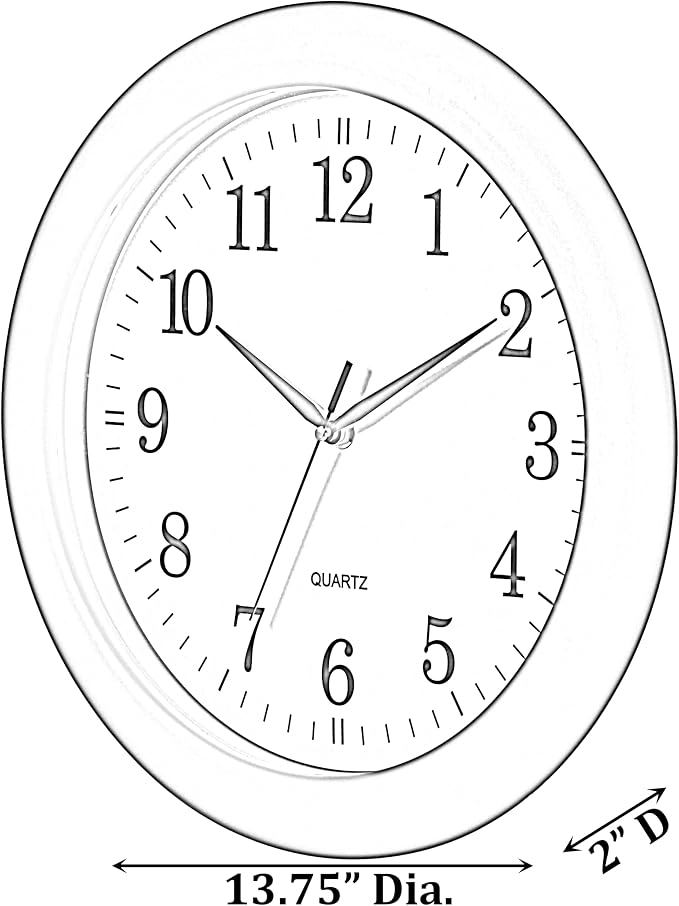 Clockswise Decorative Classic Brown Round Wall Clock for Living Room, Kitchen, Dining Room, Plastic - Image 4