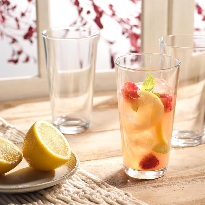 Glaver's Drinking Glasses, 24 Pc. Glass Cups, Includes 8 Highball Glasses 17 oz., 8 Rocks Glasses, 13 oz., 8 Juice Glasses, 4.5 oz., Whisky, Juice, Water, Beer, Cocktails, Dishwasher Safe. - Image 4