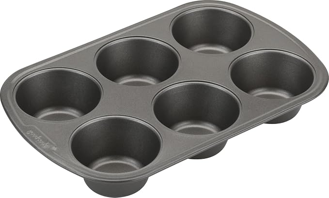 GoodCook Everyday Nonstick Steel Jumbo Texas Muffin Pan, 6-cup, Gray - Image 5