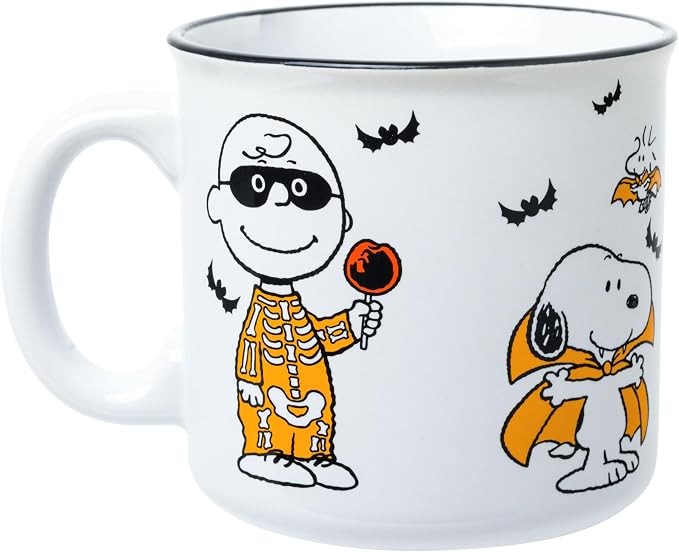 Silver Buffalo Peanuts Halloween Squad Costumes, Ceramic Camper Mug, 20oz | Charlie Brown, Snoopy, Woodstock, Lucy and Linus, 0.59 Liters - Image 4