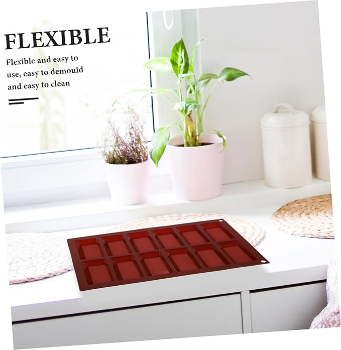 Silicone Mold Cavities Rectangle Chocolate Candy Bar Mold for Filled Treats with Flexible Non-stick Wax Melt for DIY Soap Butter Cheese Making