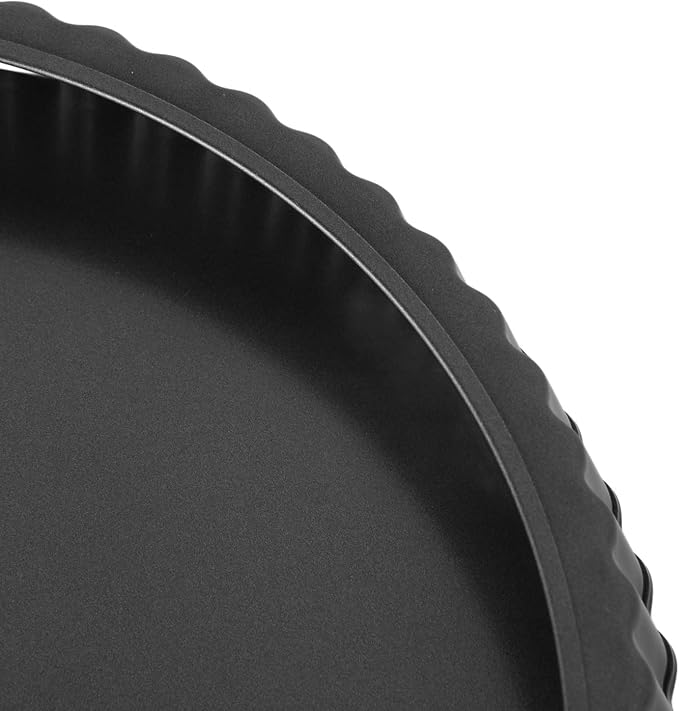 Tart Pan, Quiche Pan Nonstick Carbon Steel Baking Dish, with Removable Bottom, Ideal for Pies, Cakes & Quiches ([Thickened] 11-inch live bottom pie plate) - Image 5