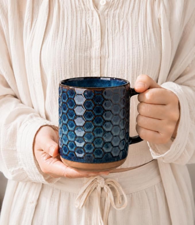 GBhome 16oz Coffee Mugs Set of 6, Large Stoneware Coffee Mugs, Dishwasher & Microwave Safe - Image 4