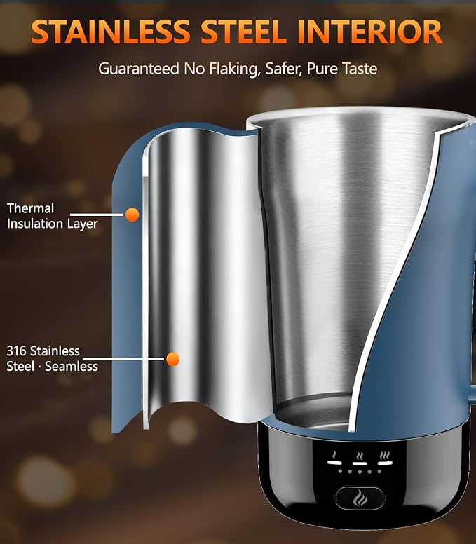 Self-Heating Coffee Mug, 14oz Heated Coffee Mug - Rechargeable Temperature Control Coffee Mug Keep Coffee Hot, Smart Mug Great Gift for Coffee Lovers & Slow Sippers - Image 5