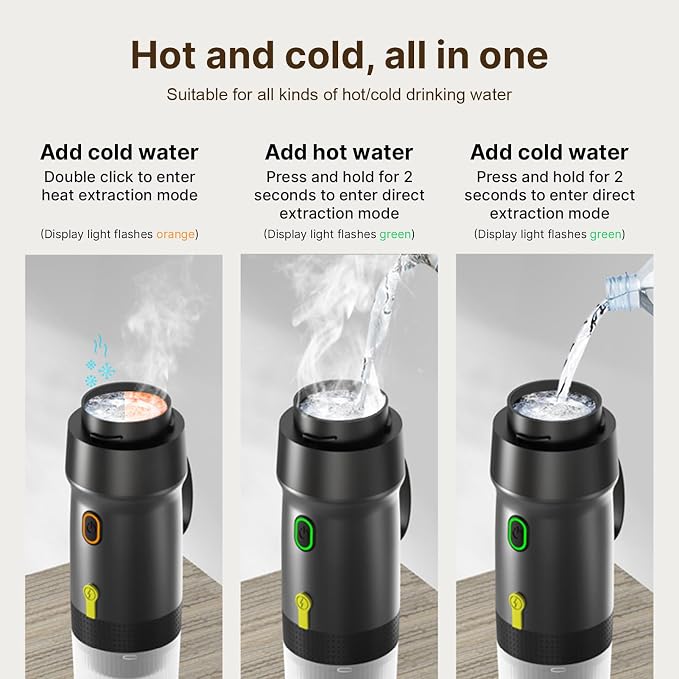 Portable Coffee Maker 3 in 1 Cordless Electric Coffee Machine Compatible with Capsule and Ground Coffee, Cold Brew and Heating, Mini Travel Coffee Maker with 120ml Cup, USB (Green) - Image 4