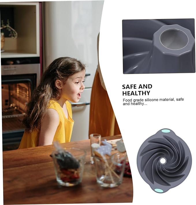 MAGICLULU 1pc Silicone Cake Mold Food-grade Silicone Spiral Design for Chiffon Cakes Light Grey Easy to Use for Home Baking Parties - Image 4