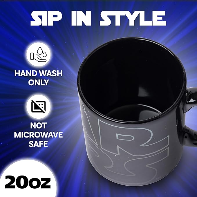Silver Buffalo Star Wars Logo, Heat Reveal Ceramic Mug, 20oz | Coffee Cup, Boba Fett, Yoda, Luke, C-3PO, R2-D2 and Darth Vader, Stormtrooper, 0.59 Liters - Image 4