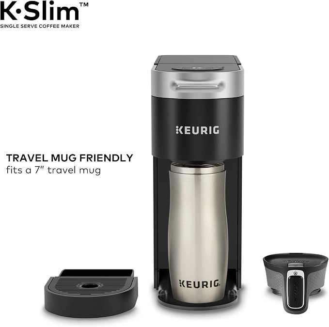 Keurig K-Slim Single Serve K-Cup Pod Coffee Maker, Multistream Technology, 3 Brew Sizes, Slim and Sleek Design, 46oz Removable Reservoir, Black | Multistream Technology, 3 Brew Sizes, Sleek Design, Removable Reservoir - Image 9