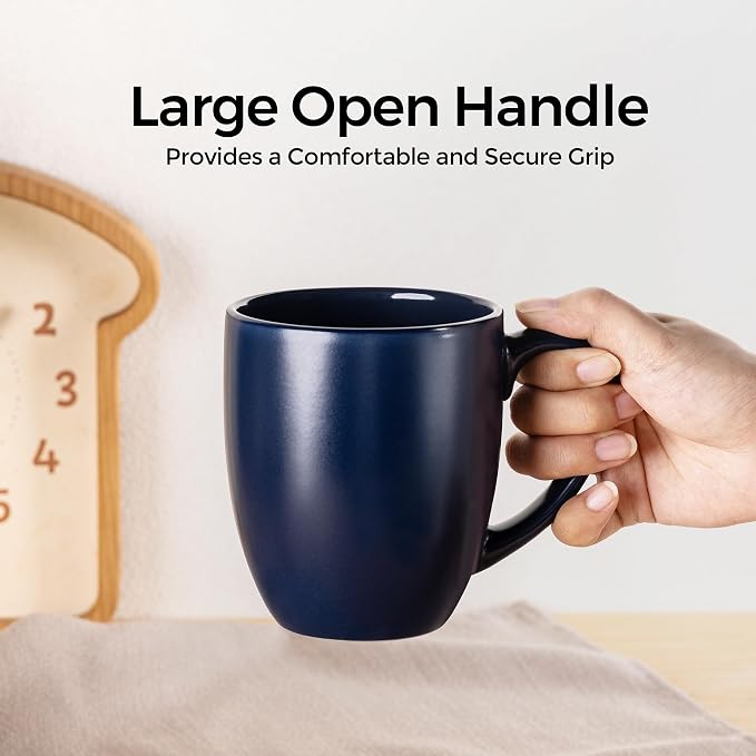 GBhome 12 oz Coffee Mug Set of 6, Large Ceramic Coffee Mugs for Men Women | Modern Stoneware Coffee Mugs Set with Handle for Tea/Latte/Cappuccino/Milk/Cocoa, Dishwasher & Microwave Safe - Image 3