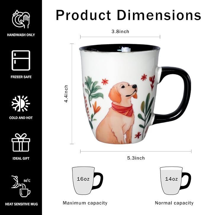 Dog Mug - Heat Changing Coffee Mugs, Ceramic Cup for Tea Hot Cocoa Latte, Funny Gifts for Dog Lovers Women Man - Image 3