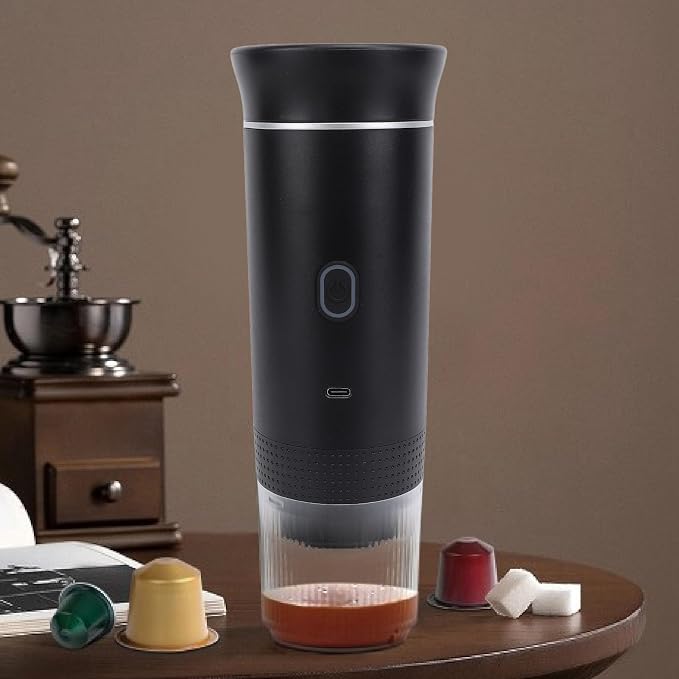 Sonew Portable Coffee Maker Rechargeable Electric Handheld Car Coffee Machine for Travel Office Household – White (Black) - Image 5