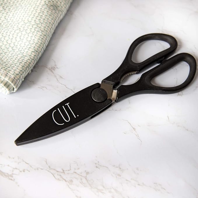 Rae Dunn Kitchen Scissors- Stainless Steel Kitchen Shears, Cooking Scissors for Cutting Meat, Chicken, Herbs and Produce with Blade Cover and Soft Grip Handles (Multi 2 Pack) - Image 3