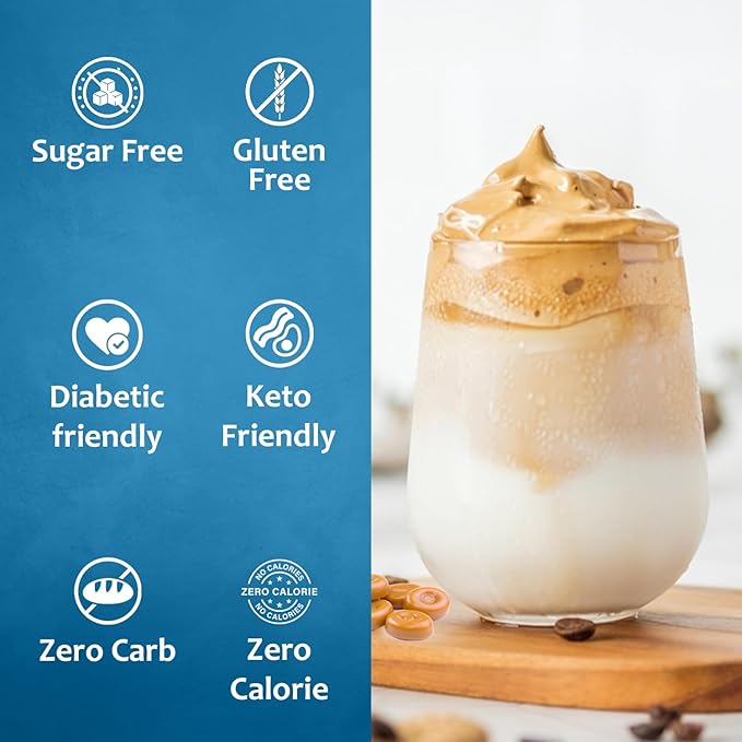 Syruvia Sugar Free Coffee Syrup, Butterscotch Flavored Syrup for Drinks, Lattes, and Desserts – 25.4 fl oz