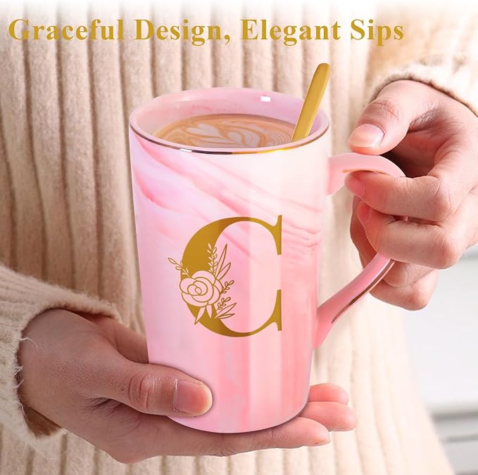 Personalized Ceramic Coffee Mug with Lid Tea Cup Girlfriend Gf Gifts Future Mrs Her Women Boyfriend 1 One Year Anniversary Meaningful Cute Romantic Christmas Xmas First Valentines I Love You More,C - Image 6