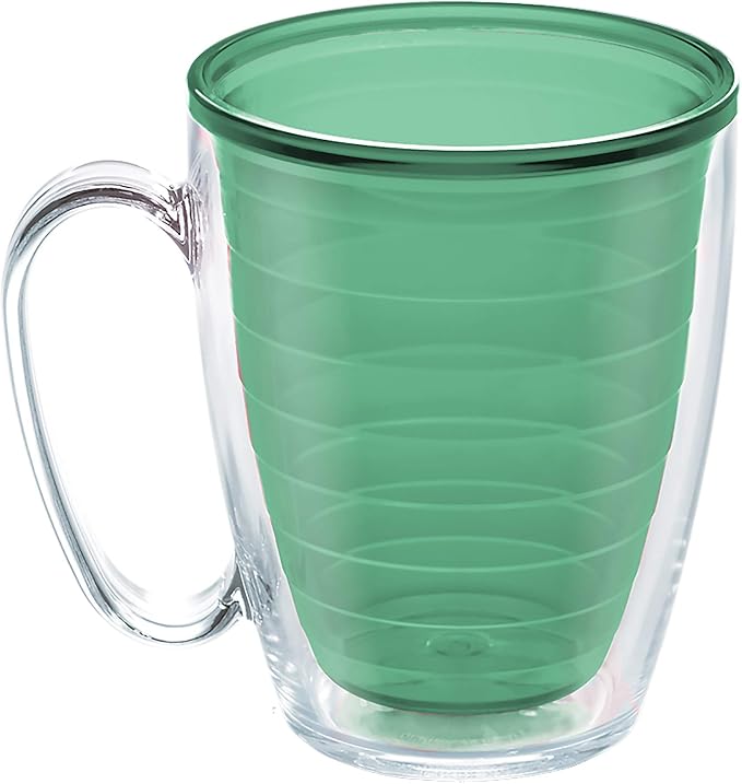 Tervis Clear & Colorful Tabletop Made in USA Double Walled Insulated Tumbler Travel Cup Keeps Drinks Cold & Hot, 16oz Mug, Mangrove Green by TervisTumblerCompany