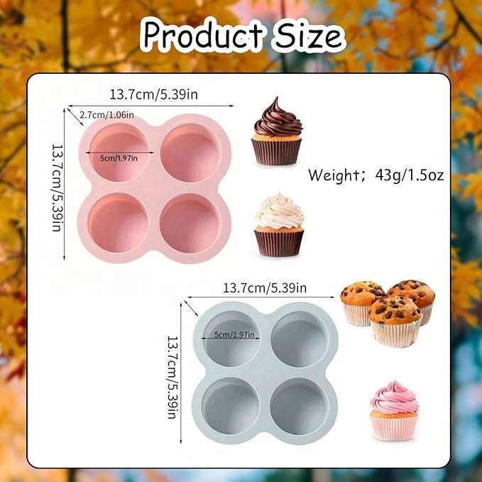 2Pcs Molds Silicone for Chocolate,8 Cavities Cylindrical Holiday Chocolate Molds, Pink and Grey Chocolate Candy Molds for Cake Soap Pudding Jelly Making