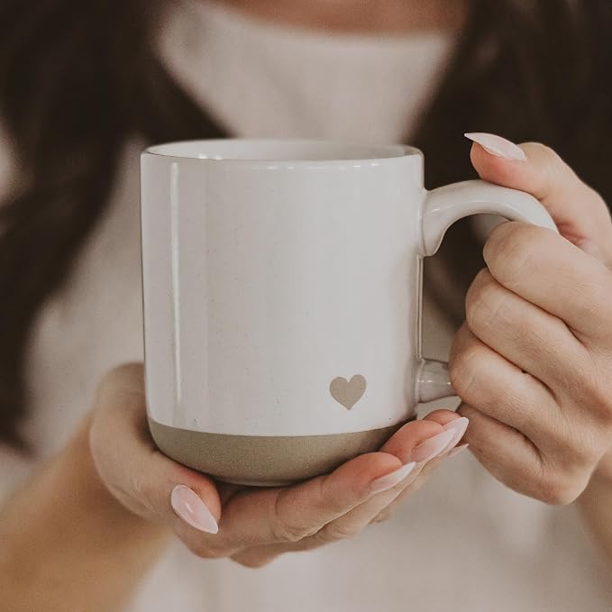 Sweet Water Decor Heart Stoneware Coffee Mugs - 14Oz Cute Coffee Mugs for Hot and Cold Drinks - Dishwasher and Microwave Safe - Gift for Special Someone - Ideal for Espresso & Tea Lovers - Image 4