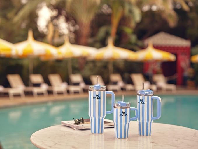 STANLEY Quencher H2.0 Flow State Tumbler, 40 oz, Cornflower Cabana Gloss | Handle and Straw | 3-Position Lid | Cup Holder Compatible for Travel | Insulated Stainless Steel Cup | BPA-Free - Image 5