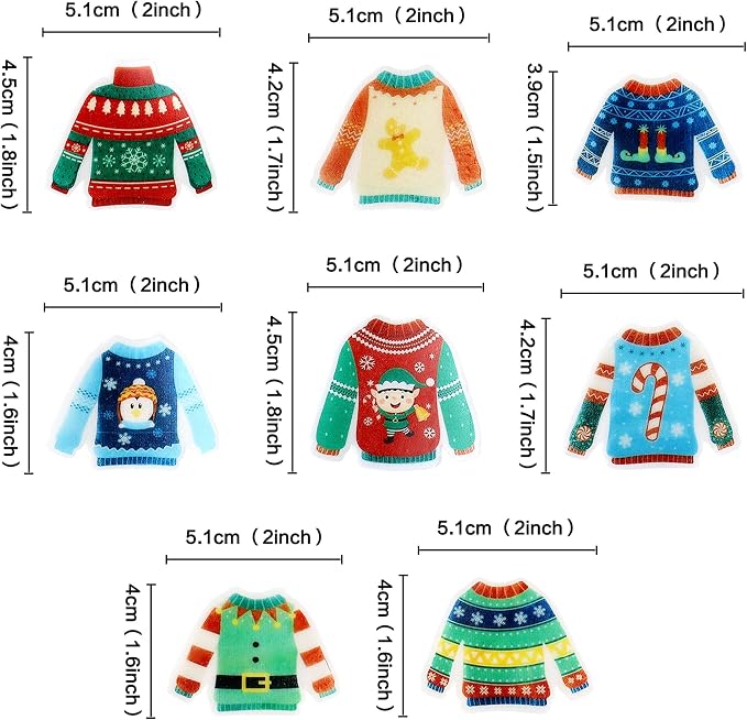 40PCS Edible Ugly Sweater Cupcake Toppers Wafer Paper Christmas Cupcake Toppers Picks Merry Christmas Theme Holiday Baby Shower Birthday Party Cake Decorations Supplies - Image 6