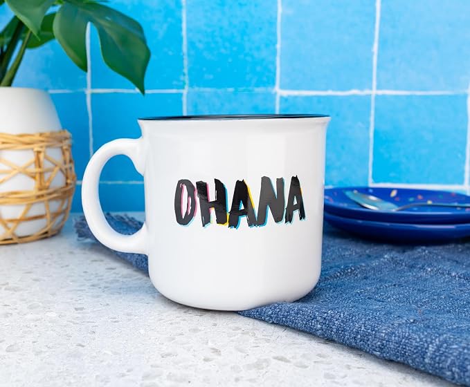 Silver Buffalo Disney Lilo and Stitch Ohana Abstract Ceramic Camper Mug, 20 Ounces - Image 6