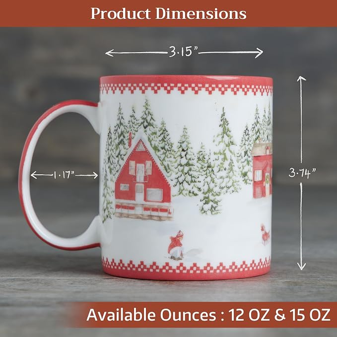 Maison d' Hermine Coffee Mug with Handles Tea Cups (12 Ounce, Pack of 1) | Fine Bone China Coffee Mugs for Hot Beverages Cappuccino Latte Home Restaurant Spring Summer -Rural Christmas - Jokkmokk - Image 4