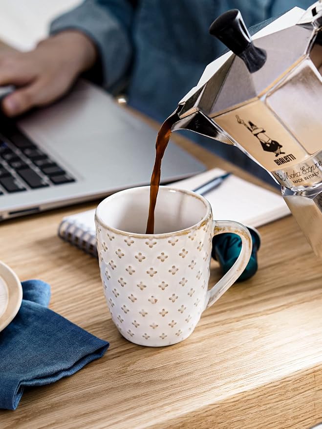 LE TAUCI Espresso Cups 6 oz, Ceramic Demitasse Cup, Small Coffee Mugs for Double Shot, Latte, Cappuccino, Lungo, Kids Mugs With Handle, Suit For Housewarming - 2.7 inch, Set of 4, Arctic White - Image 2