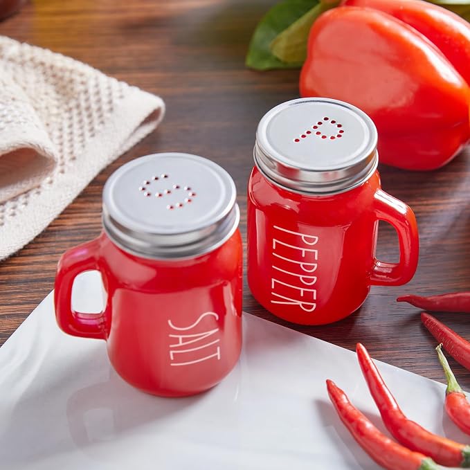 Red Salt and Pepper Shakers Set, ZOSUJO 4 oz Cute Modern Glass Christmas Red Shaker Sets with Stainless Steel Lids, Red Kitchen Decor and Accessories for Home Restaurants Weddings - Image 6