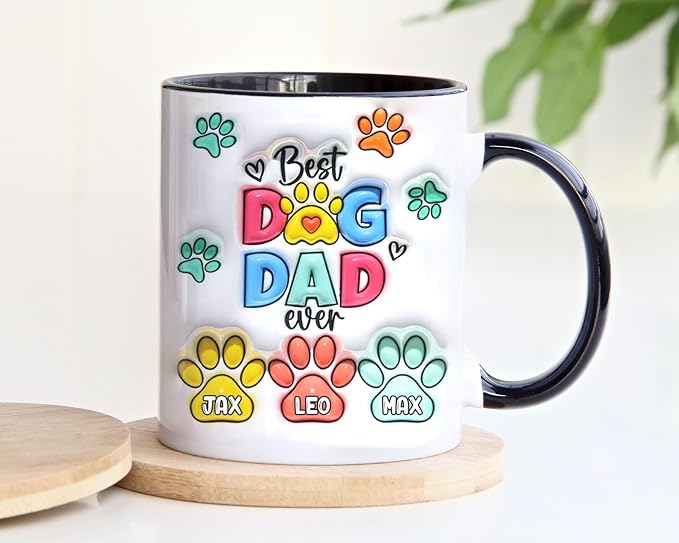 LOVELYPOD Custom Dog Dad Mug with Dogs Name, Dog Dad Father's Day Gifts, Personalized Dogs Mugs, Pet Lovers Gifts - Image 2