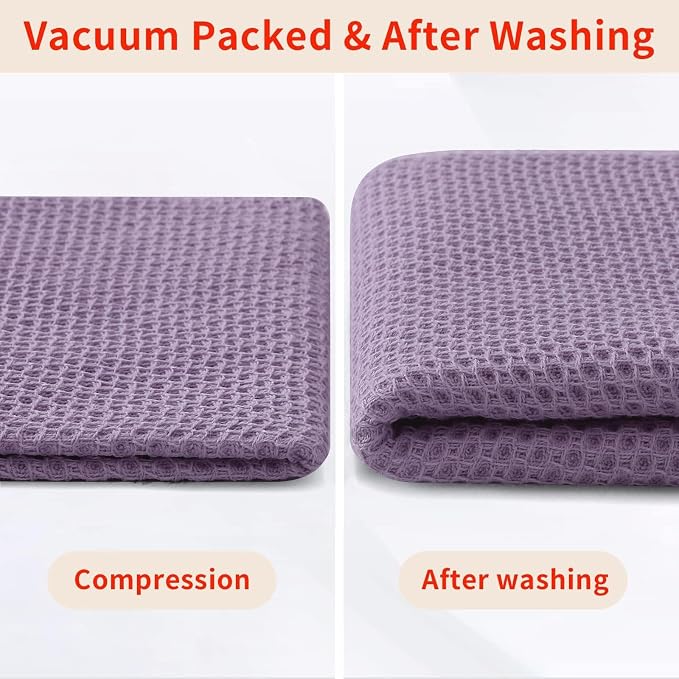 Homaxy 100% Cotton Waffle Weave Kitchen Dish Cloths 6-Pack, Lavender | 12 x 12 Inches, Ultra Soft Absorbent Dish Towels, Quick Drying Dish Rags with Hanging Loop - Image 8