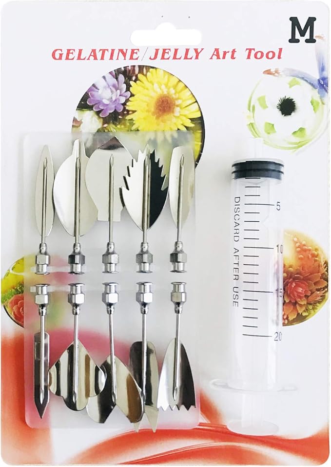 Woohome Art Cake Tools, 3D Gelatin Jelly Tools Includes 40 PCS Gelatin Tools and Making Pudding Pastry Nozzles for Cake Decoration, Jelly Cake making, (Style: KLMN)