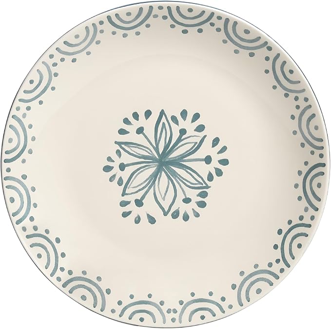 Sango 12-Piece Speckled Stoneware Dinnerware Set for 4- Glossy Plates and Bowls Set with Hand-Painted Floral Pattern, Rustic Ceramic Dish Set, Elegant Dishes for Everyday Dining, Siterra Glazed Garden - Image 8