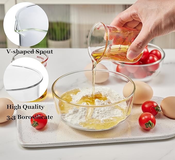 High Borosilicate Glass Measuring Cup-V-Shaped Spout，Glass Measuring Beaker for Kitchen or Restaurant, Easy to Read, 150 ML (5 Oz)-Single - Image 2