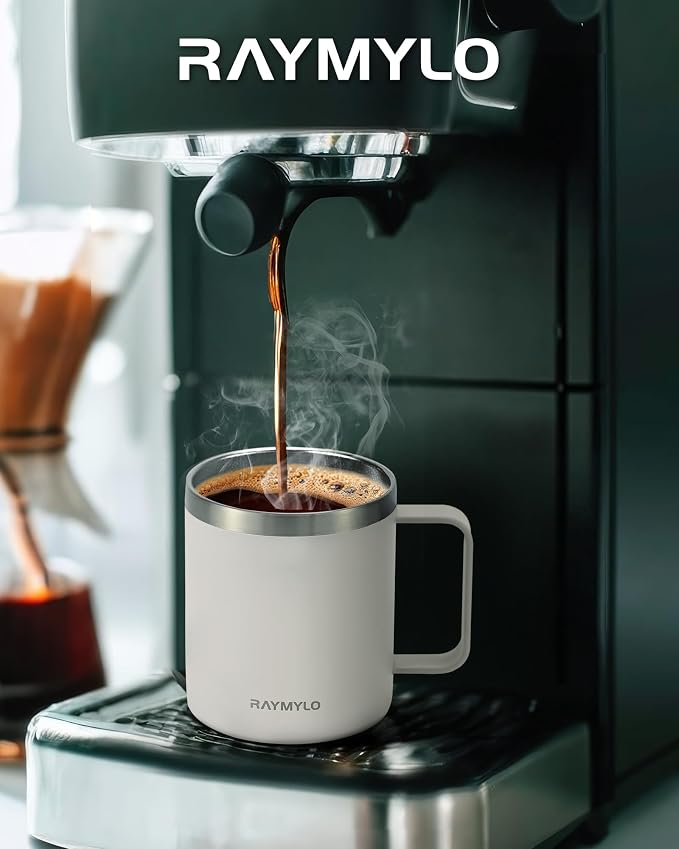 RAYMYLO Insulated Coffee Mug 12 oz, Spill-Proof & Detachable Slider Lid | Double Wall Stainless Steel with Thorough Clean Lid & Handle, Cold for 9 Hrs, Suitable for Camp Home Office - Image 7