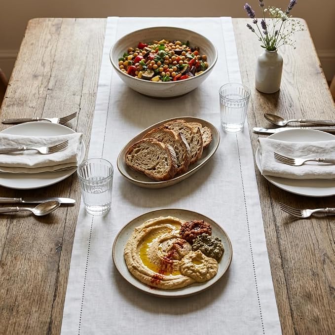 Urban Villa Table Runner Cotton Heavier Quality 14x72 White - Image 2