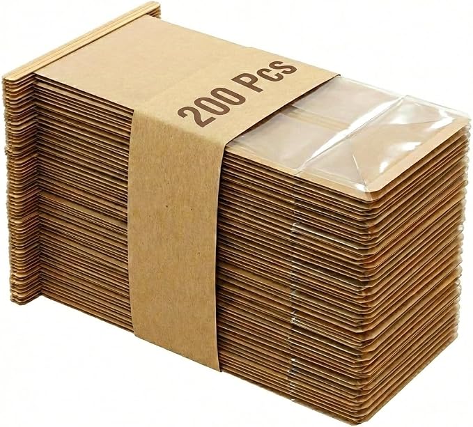 200 Pack Eco-Friendly Kraft Paper Bakery Bags with Clear Window, Reusable Tin Tie Tab Lock for Sealed Freshness, Baked Goods Packaging for Gifting and Bake Sale Extra small(3.9*9.4*3.5Inches) - Image 8