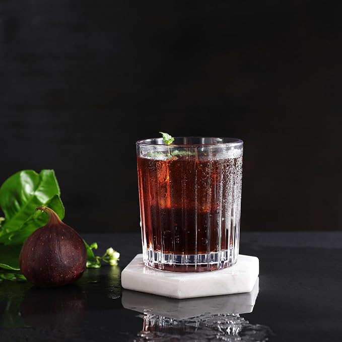 Royalrose Premium VertiLine 10 oz Whiskey Glasses Set of 6 (Short glasses) | Lowball Glasses Set. Lead-Free Crystal Drinking Glasses. Water Glasses, Mojito Glass Cups, and Mixed Drink Cocktail Glass Set - Image 2